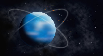 blue planet like neptune in space