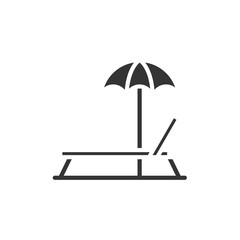 swimming chair and umbrella icon vector illustration design