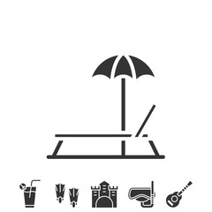 swimming chair and umbrella icon vector illustration design