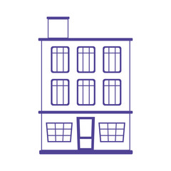building residential high tower architecture isolated icon design