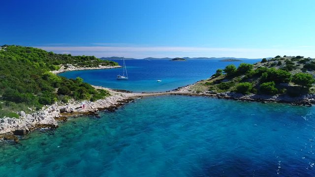 Croatia coast from drone view