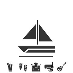 boat at sea icon vector illustration design