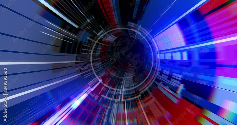 Poster futuristic data space: technological abstraction in a digital universe. 4k loop. technology abstract