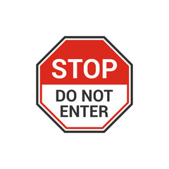 Stop do not enter sign. Vector Illustration