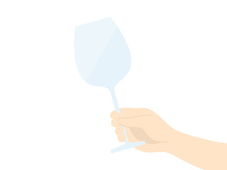 ワイングラスを持つイラスト