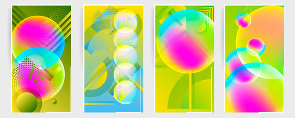 Set geometric colors fluid shapes eps 10. Flowing and liquid abstract gradient background for banner, poster or book. Vector design