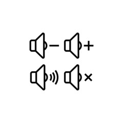 speaker icon vector flat design, sound symbol in outline style design on white background