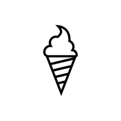 simple design of ice cream icon in outline style design on white background