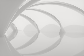 Bright curve architectural structure, 3d rendering.