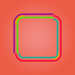 futuristic and minimal colorful square shape in the center. vector drawn. it can be used as logo, business card. there is increased focus in the center, it can be written text in there