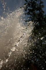 Burst of water to the sky
