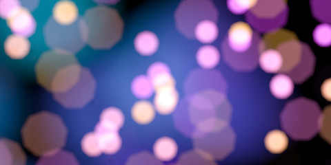 Glittering purple lights with dark background, 3d rendering.