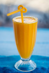 Orange juice in glass, Morocco 