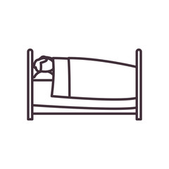 Isolated home bed line style icon vector design