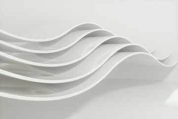 White curve surface, bright business background, 3d rendering.