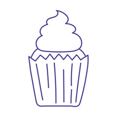 sweet cupcake dessert baked isolated icon design