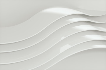 White curve surface, bright business background, 3d rendering.