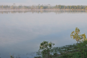 Morningg on the river Irtysh