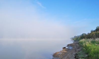 Morningg on the river Irtysh