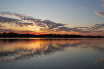 Evening on the Irtysh River, Omsk region, Siberia, Russia