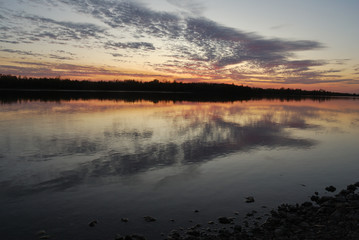 Evening on the Irtysh River, Omsk region, Siberia, Russia