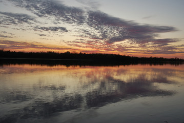 Evening on the Irtysh River, Omsk region, Siberia, Russia