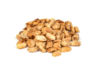 roasted peanuts isolated on white background