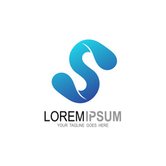 S logo with simple design template