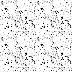Ink splashes seamless pattern, black and white spray texture