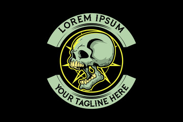 Fototapeta premium Unique Skull head cartoon vector