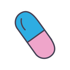 Medical pill fill style icon vector design