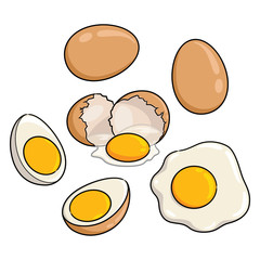 Illustration cartoon of cute eggs.