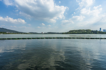 Lakes Mountains under blue sky