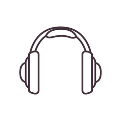 Headphone line style icon vector design