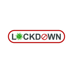 Lockdown coronavirus text logo vector