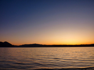 夕焼け, 洞爺湖, 日没, 太陽, 空, 雲, 風景, 自然, 湖,