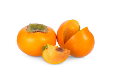 persimmons fruit isolated on white background