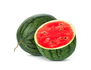 watermelon with half isolated on white background