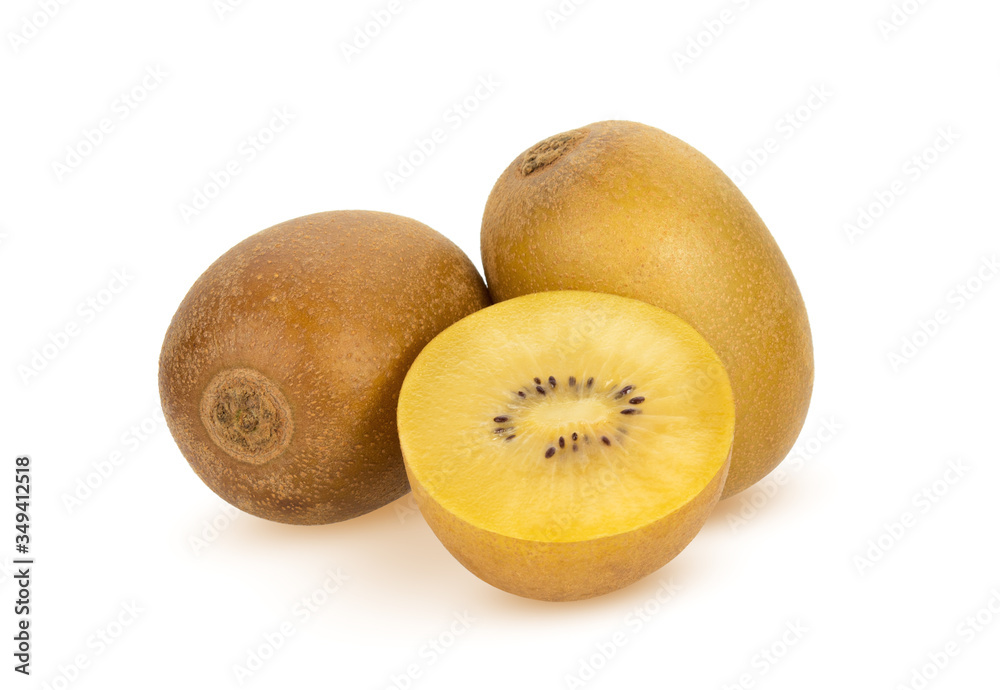 Wall mural yellow kiwi or gold kiwi fruit isolated on white background