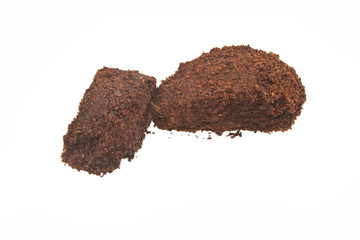 waste coffee isolated on white background
