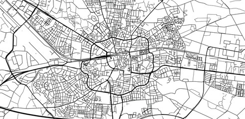 Urban vector city map of Enschede, The Netherlands