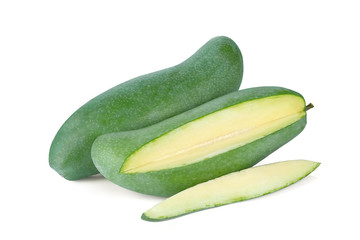 green mango isolated on white background