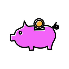 piggy bank hand drawn vector design. business icon
