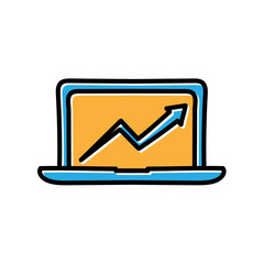 digital financial analysis hand drawn vector design. business icon