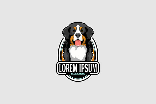 Bernese Mountain Dog Character cartoon logo template