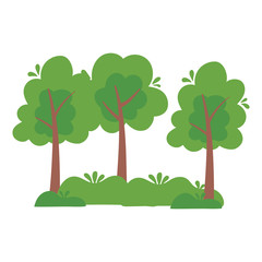 trees forest botanical bushes nature isolated icon design