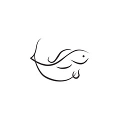 Fototapeta na wymiar Koi fish logo icon design template