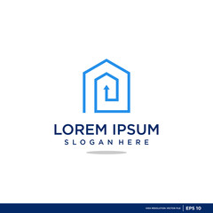 vector logo home with modern construction shapes and letters