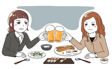 会社帰りの飲みで険悪(女性)