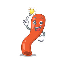 Mascot character of smart appendix has an idea gesture
